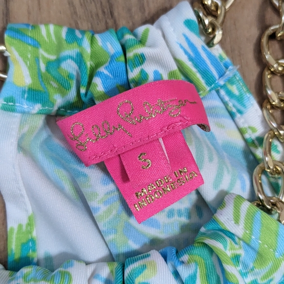 EUC! Lilly Pulitzer Bowen Top Fresh Citrus Keep Palm Engineered Size S - Picture 5 of 14